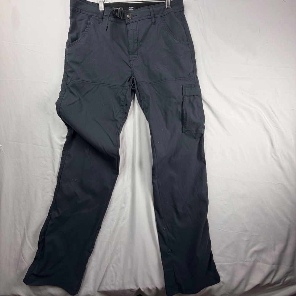 Prana Cargo Pants 31/34 Gray Relaxed Fit Hiking Outdoor Webbing Belt 1978